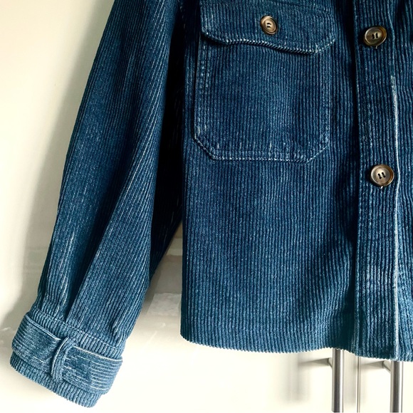 Avec Les Filles Relaxed Corduroy Shacket In Blue Size M NWT - Picture 11 of 16